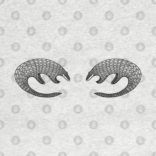 Pangolins in Love - cute and fun animal design on white by Green Paladin